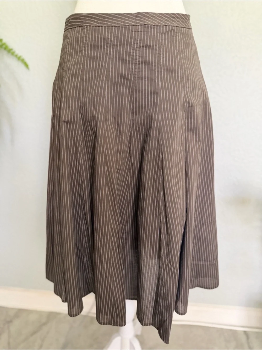 Striped Brown A-Line Skirt